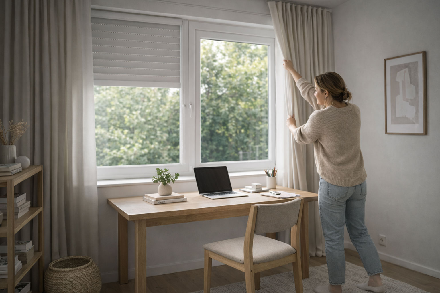 Vorhänge und Rollos öffnen für mehr Tageslicht bei Immobilienfotos mit dem Smartphone